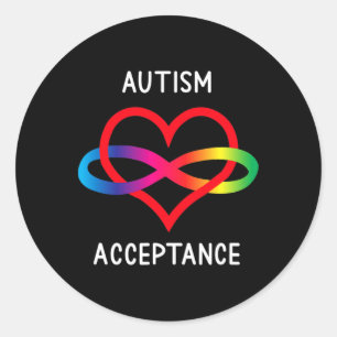 Autism Pro Acceptance Infinity Symbol For Neurodiv Classic Round Sticker