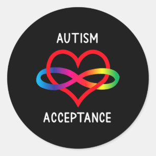 Autism Pro Acceptance Infinity Symbol For Neurodiv Classic Round Sticker