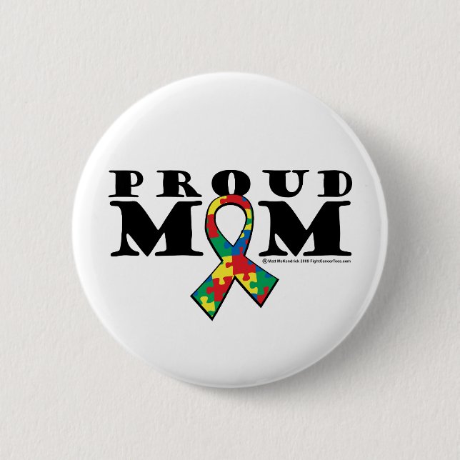 Autism Proud Mum 6 Cm Round Badge (Front)