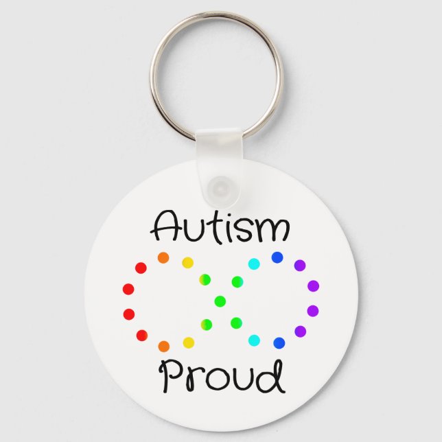 Autism Proud Neurodiversity Acceptance Rainbow Key Ring (Front)