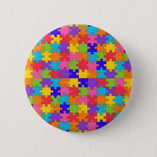 autism puzzle 6 cm round badge