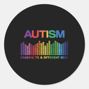 Autism Puzzle Autism Awareness Dancing To A Differ Classic Round Sticker