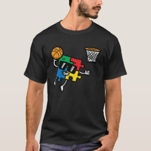 Autism Puzzle Basketball Dunk Awareness Toddler Bo T-Shirt