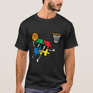 Autism Puzzle Bysketbyll Dunk Awareness Toddler Bo T-Shirt
