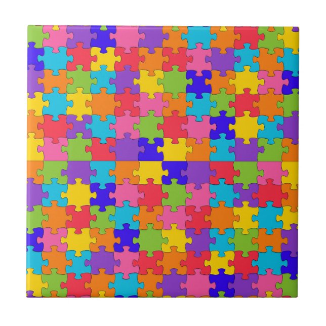 autism puzzle ceramic tile (Front)