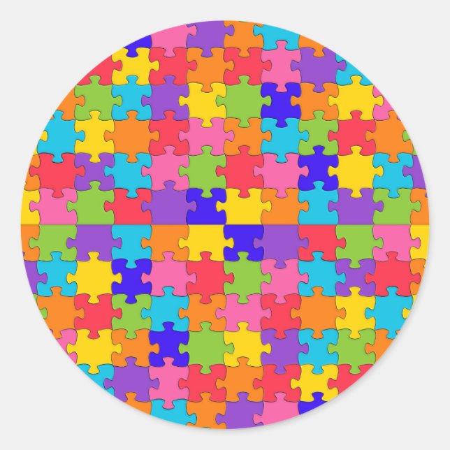autism puzzle classic round sticker (Front)