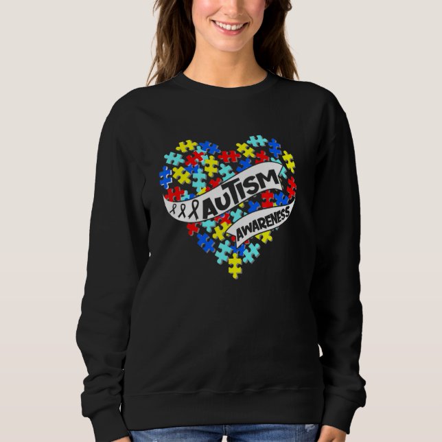 Autism Puzzle Heart Love Accept Understand Autism  Sweatshirt (Front)
