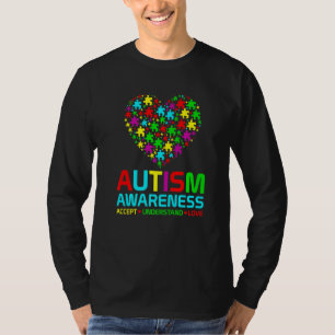 Autism Puzzle Heart Love Accept Understand Autism  T-Shirt