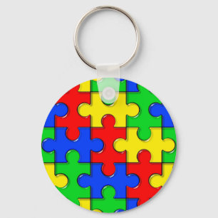 Autism Puzzle Key Ring
