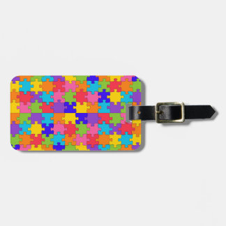 autism puzzle luggage tag