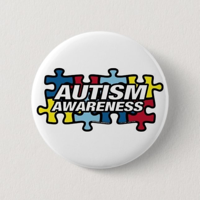 autism-puzzle-magnet 6 cm round badge (Front)
