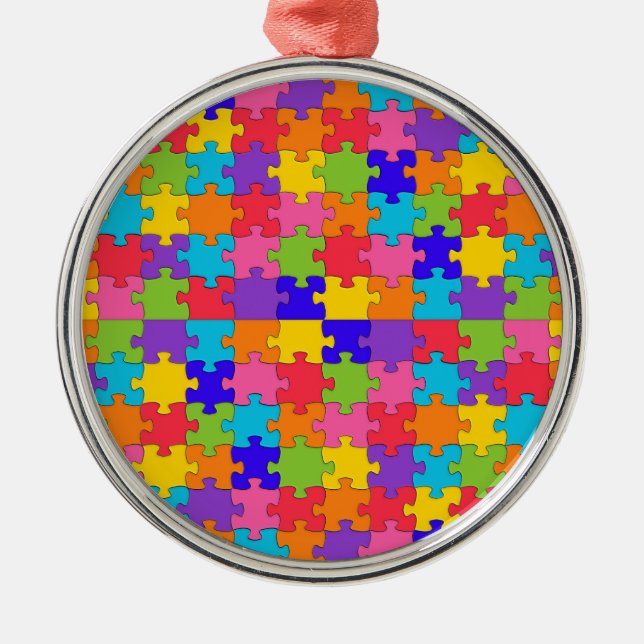 autism puzzle metal ornament (Front)