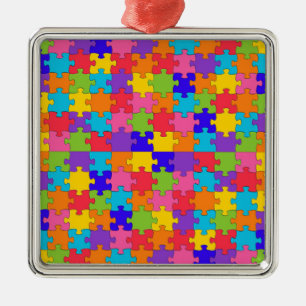 autism puzzle metal tree decoration