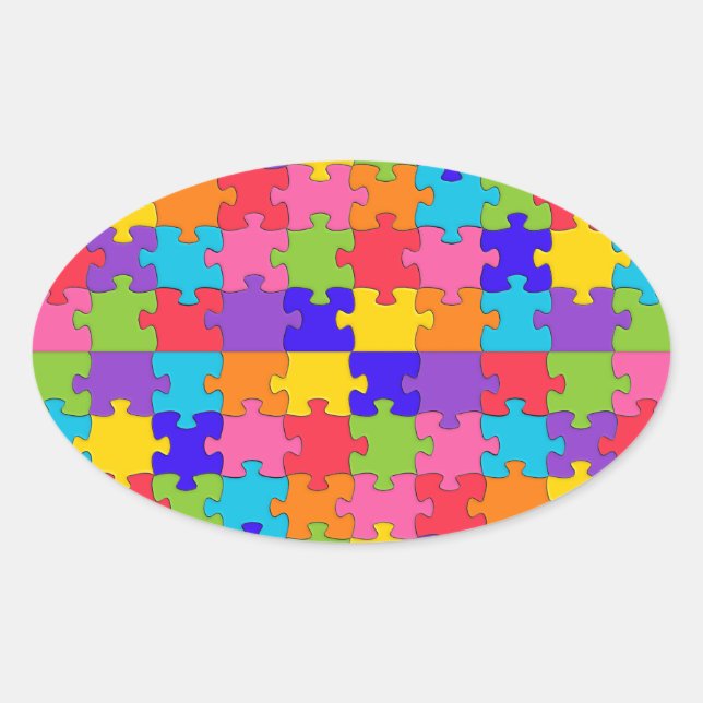 autism puzzle oval sticker (Front)