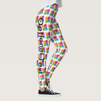 Autism Puzzle Piece Awareness Support Cute Walk 1K Leggings