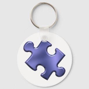 Autism Puzzle Piece Blue Key Ring
