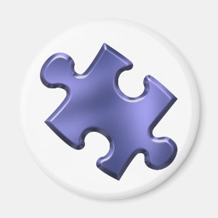 Autism Puzzle Piece Blue Magnet