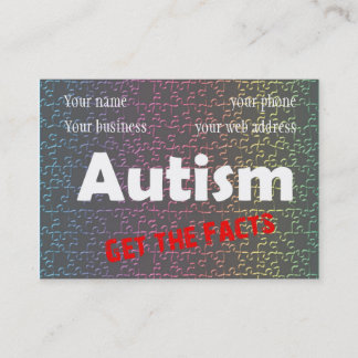 autism puzzle piece business card template