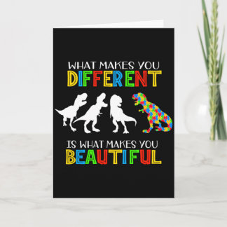 Autism Puzzle Piece Dinosaur Autism Awareness Boy  Card