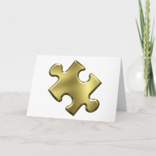 Autism Puzzle Piece Gold Card