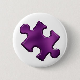 Autism Puzzle Piece Purple 6 Cm Round Badge