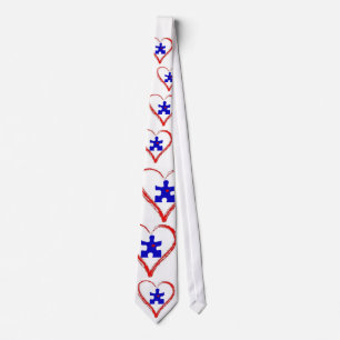 Autism puzzle piece with a heart in a heart tie