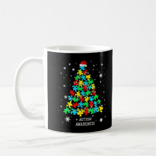 Autism Puzzle Pieces Christmas Tree Xmas Lights Su Coffee Mug