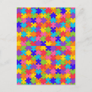 autism puzzle postcard