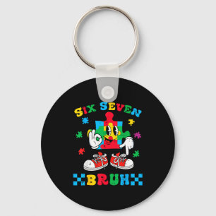 Autism puzzle six seven bruh awareness 6 7 boys key ring