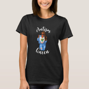 Autism Queen African American Black Woman Autism M T-Shirt