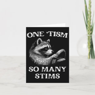 Autism Racoon One tism So Many Stims Autistic Stim Card