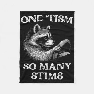 Autism Racoon One tism So Many Stims Autistic Stim Fleece Blanket