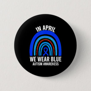 Autism rainbow in april wear blue autism awareness 6 cm round badge