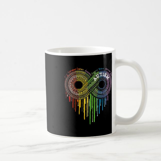 Autism Rainbow Infinity Symbol Asd Awareness  Coffee Mug (Right)