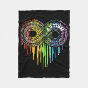 Autism Rainbow Infinity Symbol Asd Awareness  Fleece Blanket