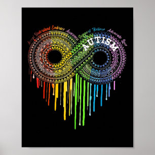 Autism Rainbow Infinity Symbol Asd Awareness Poster