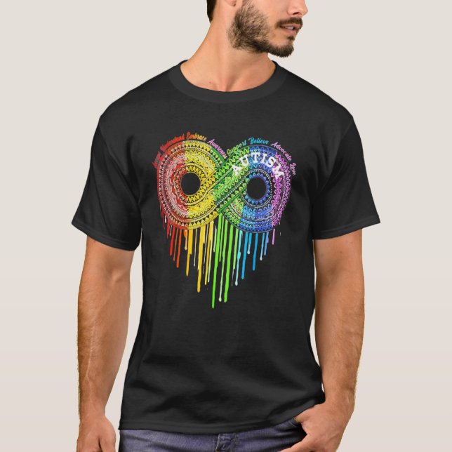 Autism Rainbow Infinity Symbol Asd Awareness T-Shirt (Front)