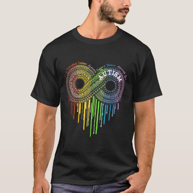 Autism Rainbow Infinity Symbol Asd Awareness  T-Shirt (Front)