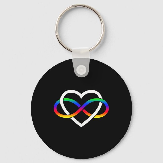 Autism Rainbow Infinity Symbol Autism Infinity Hea Key Ring (Front)