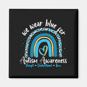 Autism Rainbow Leopard April We Wear Blue Autism A Magnet