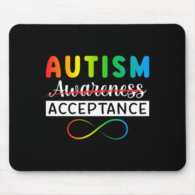 Autism Red Instead Acceptance Not Awareness Autism Mouse Pad (Front)