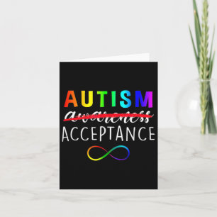 Autism Red Instead Acceptance Not Awareness  Card