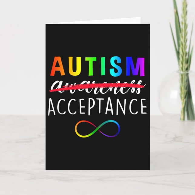 Autism - Red Instead - Acceptance Not Awareness  Card (Front)