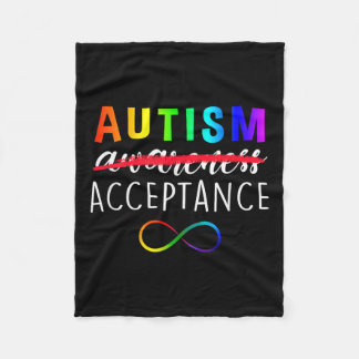 Autism - Red Instead - Acceptance Not Awareness Fleece Blanket