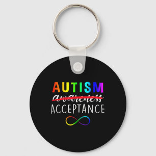 Autism Red Instead Acceptance Not Awareness Key Ring