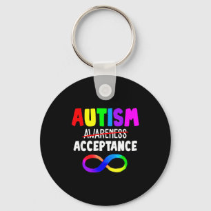 Autism Red Instead Acceptance Not Awareness  Key Ring