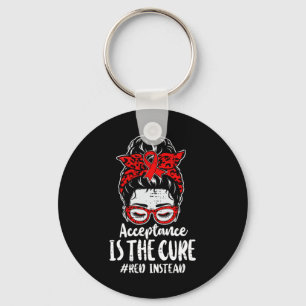 Autism - Red Instead - Acceptance Not Awareness #r Key Ring