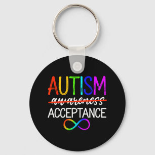 Autism - Red Instead - Acceptance Not Awareness #r Key Ring