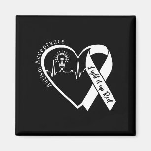 Autism - Red Instead - Acceptance Not Awareness #r Magnet