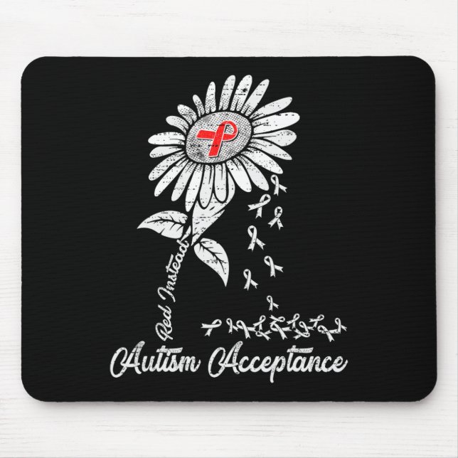 Autism - Red Instead - Acceptance Not Awareness #r Mouse Pad (Front)